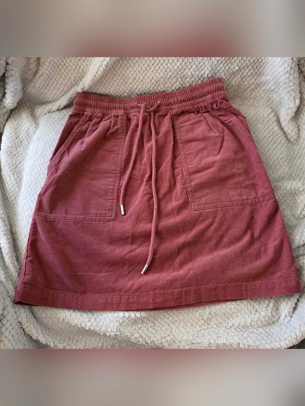 Loft Corduroy Mini Skirt with Patch Pocket Mauve/Rose Sz XS